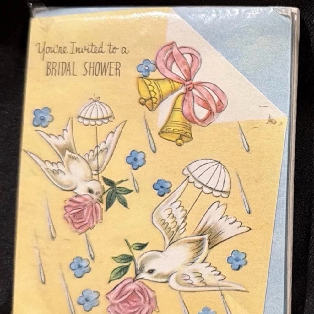 Vintage Bridal Shower Invitations 2 Sealed Packs 12 Count Each Envelopes